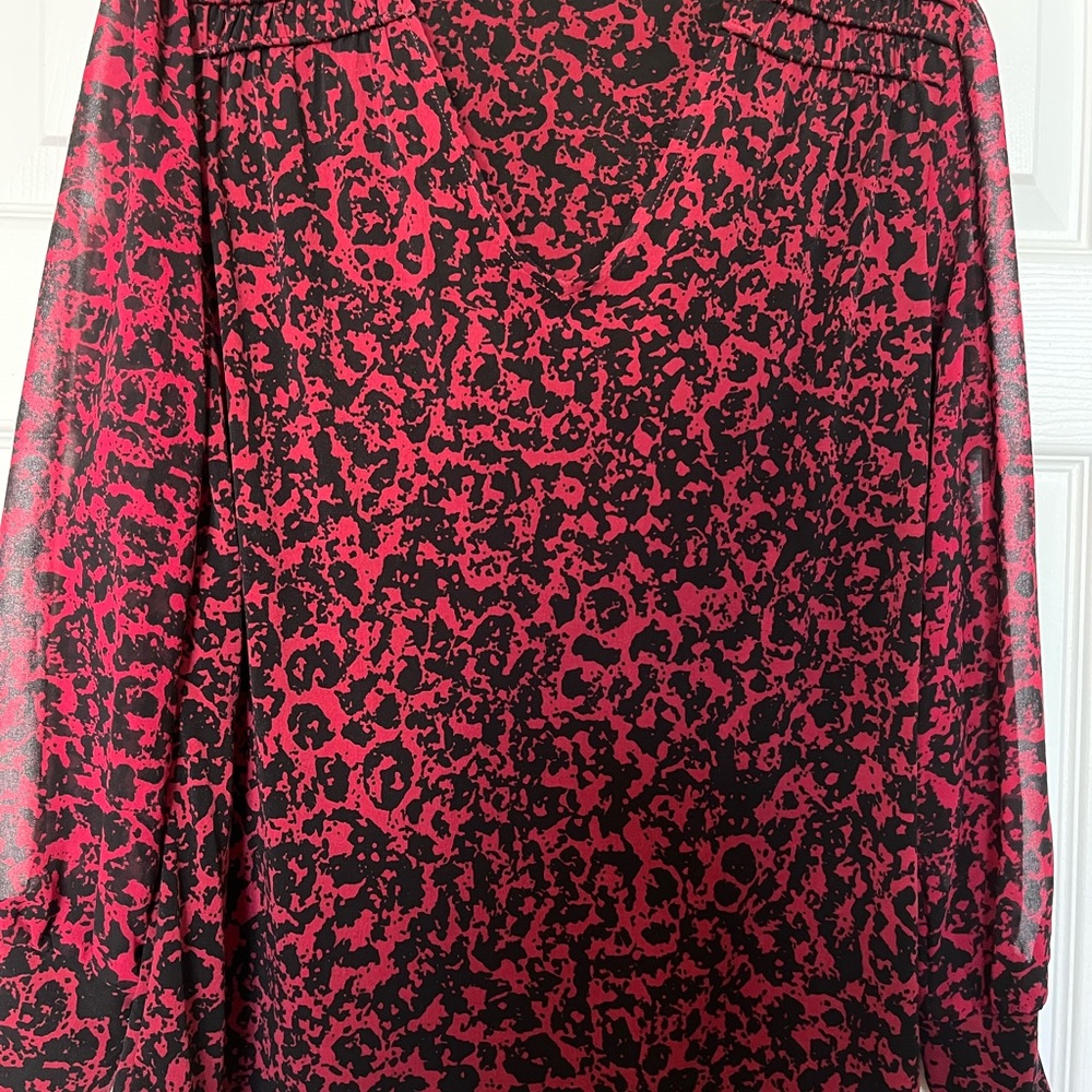 Calvin Klein Red and Black Blouse